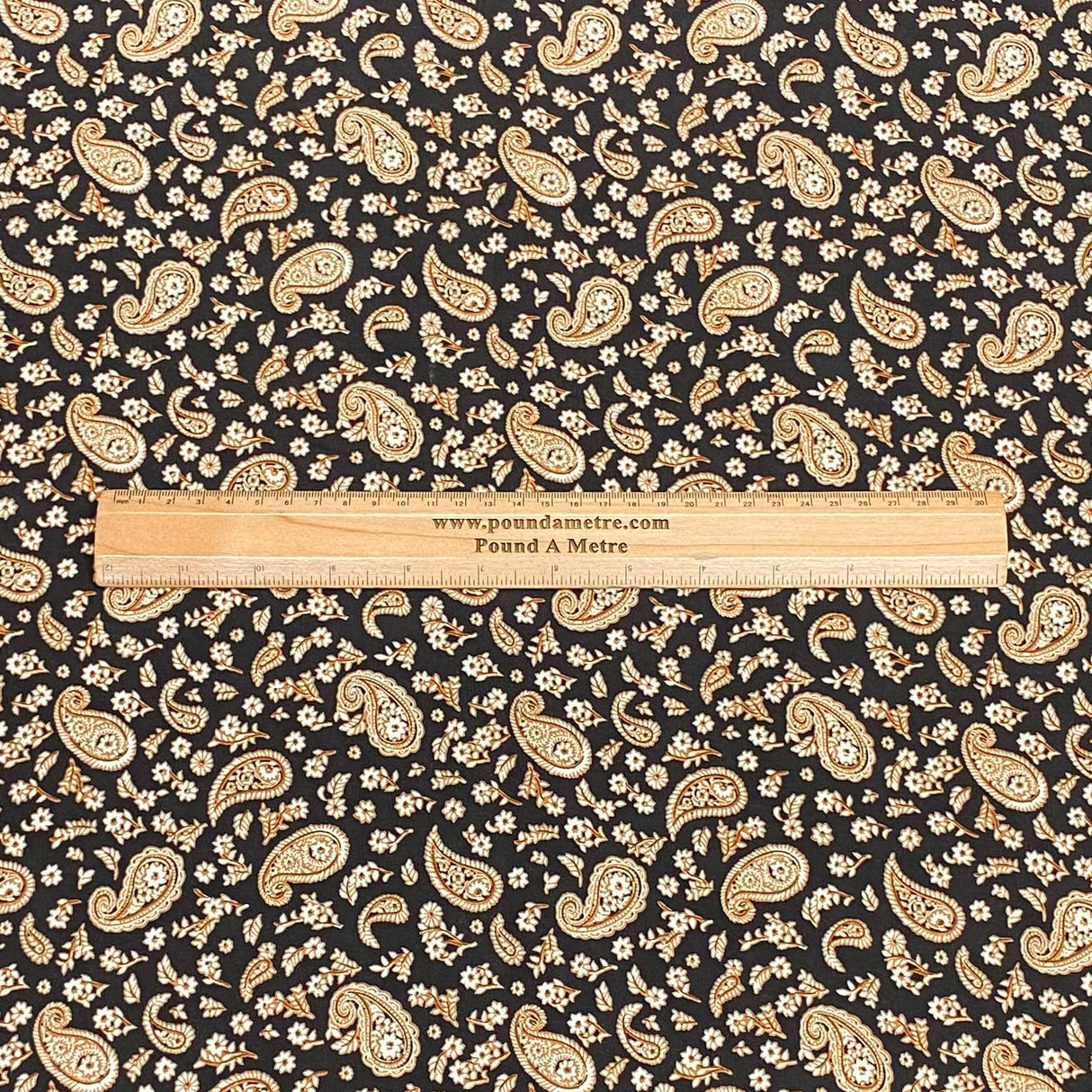 3 Metres, Premium Quality, Printed Dressmaking Viscose - 55" Wide (Brown Paisley)