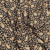 3 Metres, Premium Quality, Printed Dressmaking Viscose - 55" Wide (Brown Paisley)
