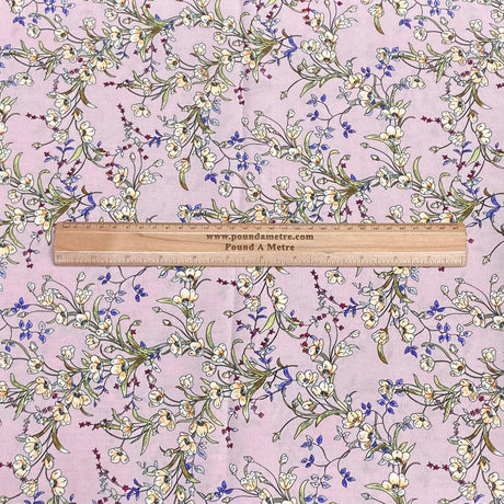 3 Metres, Premium Quality, Printed Dressmaking Viscose - 55" Wide (Mauve)