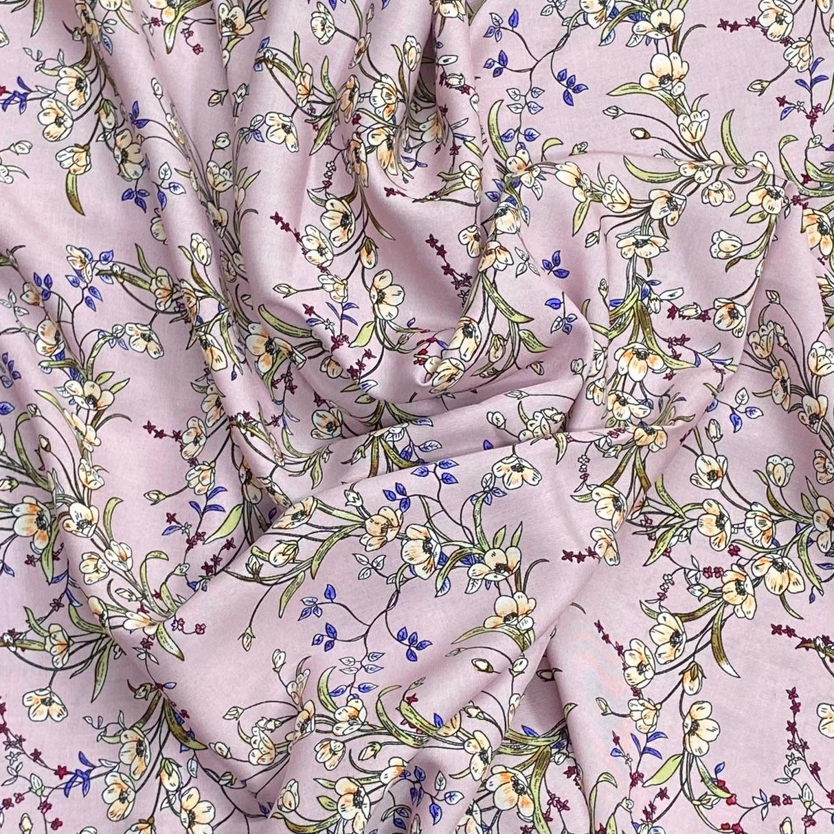 3 Metres, Premium Quality, Printed Dressmaking Viscose - 55" Wide (Mauve)