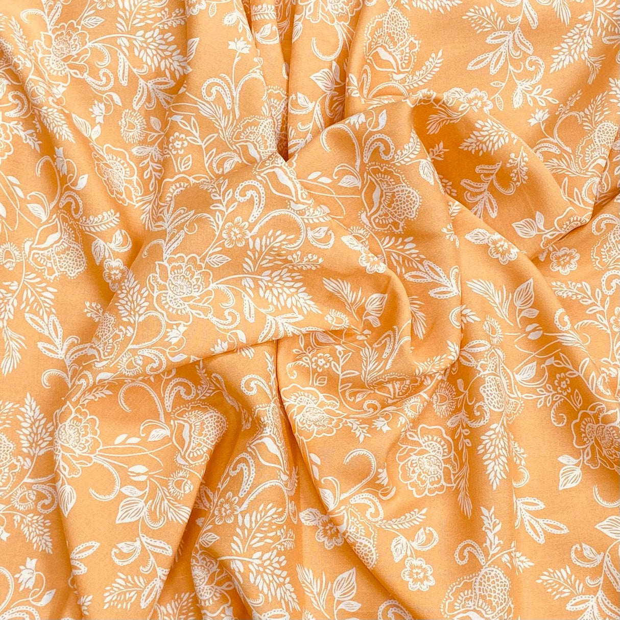 3 Metres, Premium Quality, Printed Dressmaking Viscose - 55" Wide (Orange)