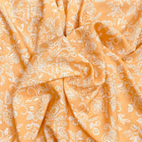 3 Metres, Premium Quality, Printed Dressmaking Viscose - 55" Wide (Orange)