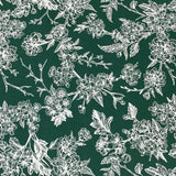 3 Metres, Premium Quality, Printed Dressmaking Viscose - 55" Wide (Bottle Green)