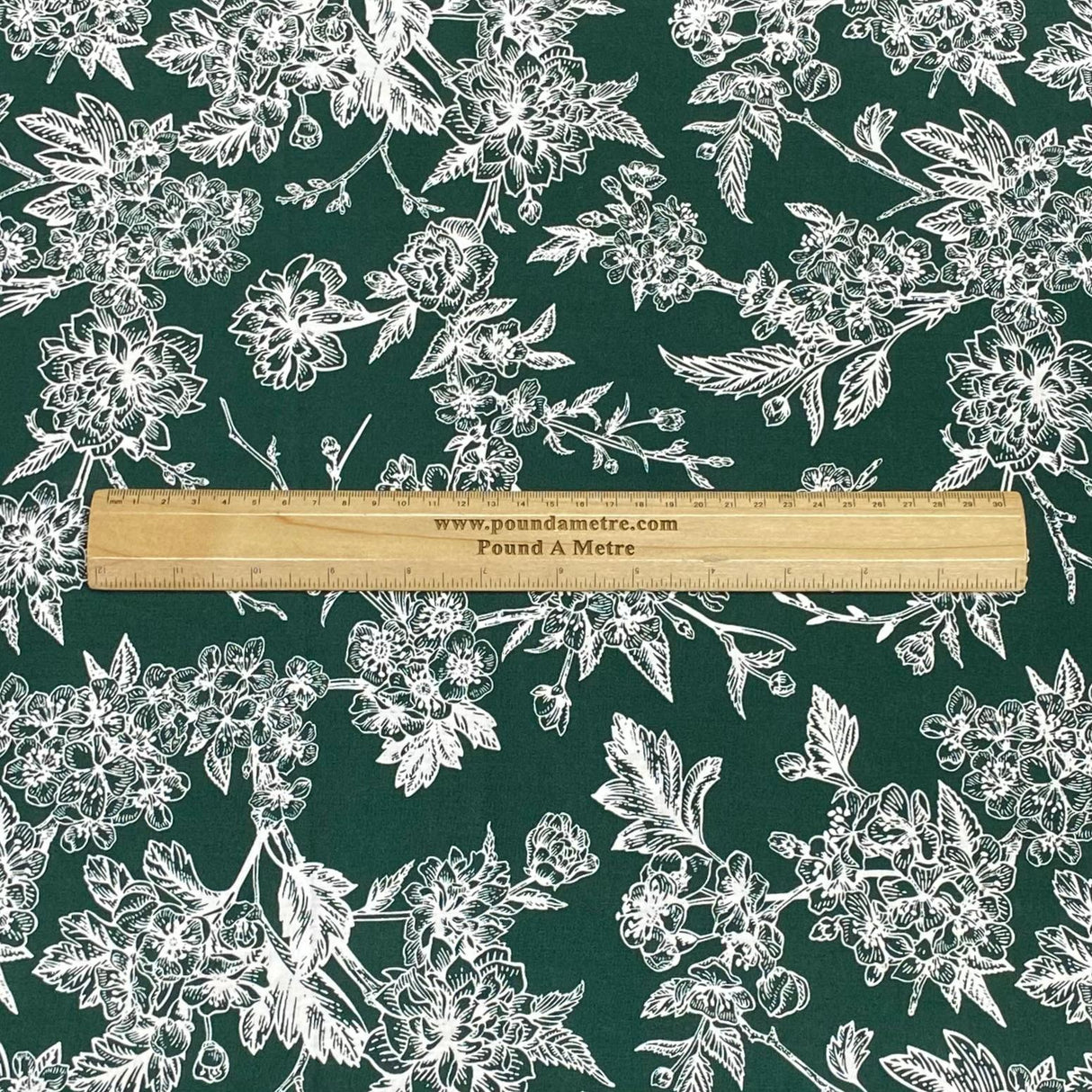 3 Metres, Premium Quality, Printed Dressmaking Viscose - 55" Wide (Bottle Green)