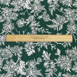 3 Metres, Premium Quality, Printed Dressmaking Viscose - 55" Wide (Bottle Green)