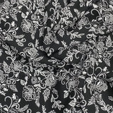 3 Metres, Premium Quality, Printed Dressmaking Viscose - 55" Wide (Black)