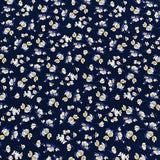 3 Metres, Premium Quality, Printed Dressmaking Viscose - 55" Wide (Navy)