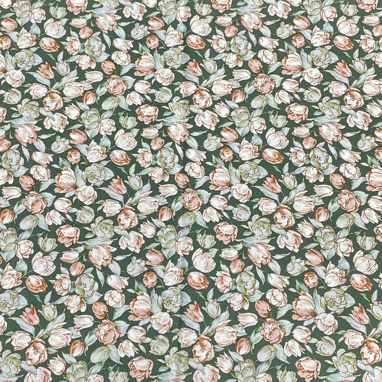 3 Metres, Premium Quality, Printed Dressmaking Viscose - 55" Wide (Green)