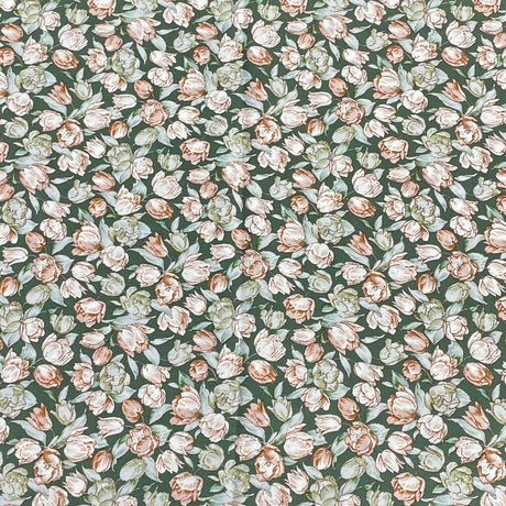 3 Metres, Premium Quality, Printed Dressmaking Viscose - 55" Wide (Green)
