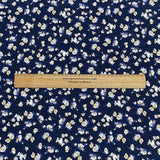 3 Metres, Premium Quality, Printed Dressmaking Viscose - 55" Wide (Navy)