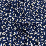 3 Metres, Premium Quality, Printed Dressmaking Viscose - 55" Wide (Navy)
