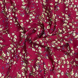 3 Metres, Premium Quality, Printed Dressmaking Viscose - 55" Wide (Wine)