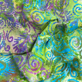 Premium Quality 100% Cotton Batik - 45" Wide (Green & Blue)