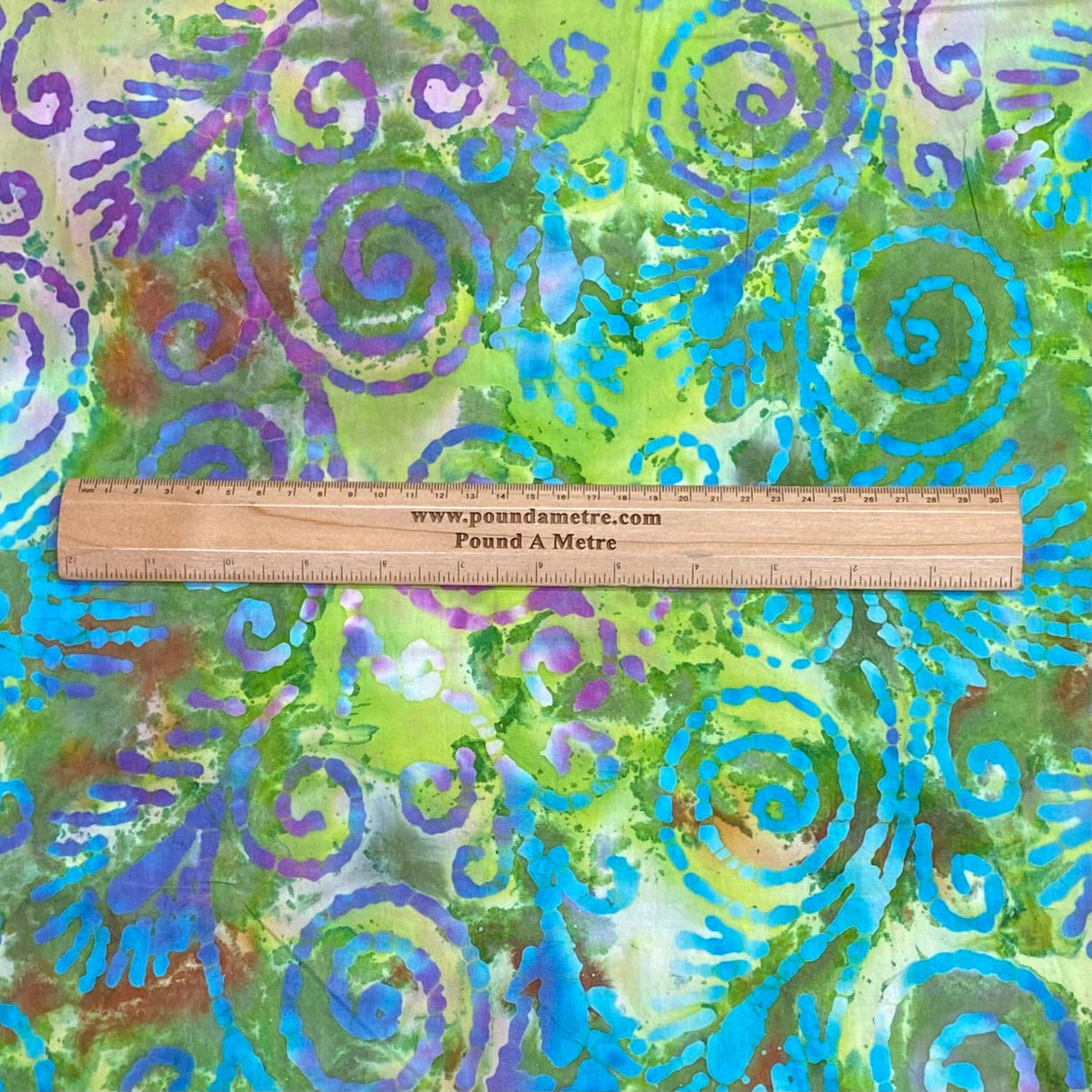 Premium Quality 100% Cotton Batik - 45" Wide (Green & Blue)