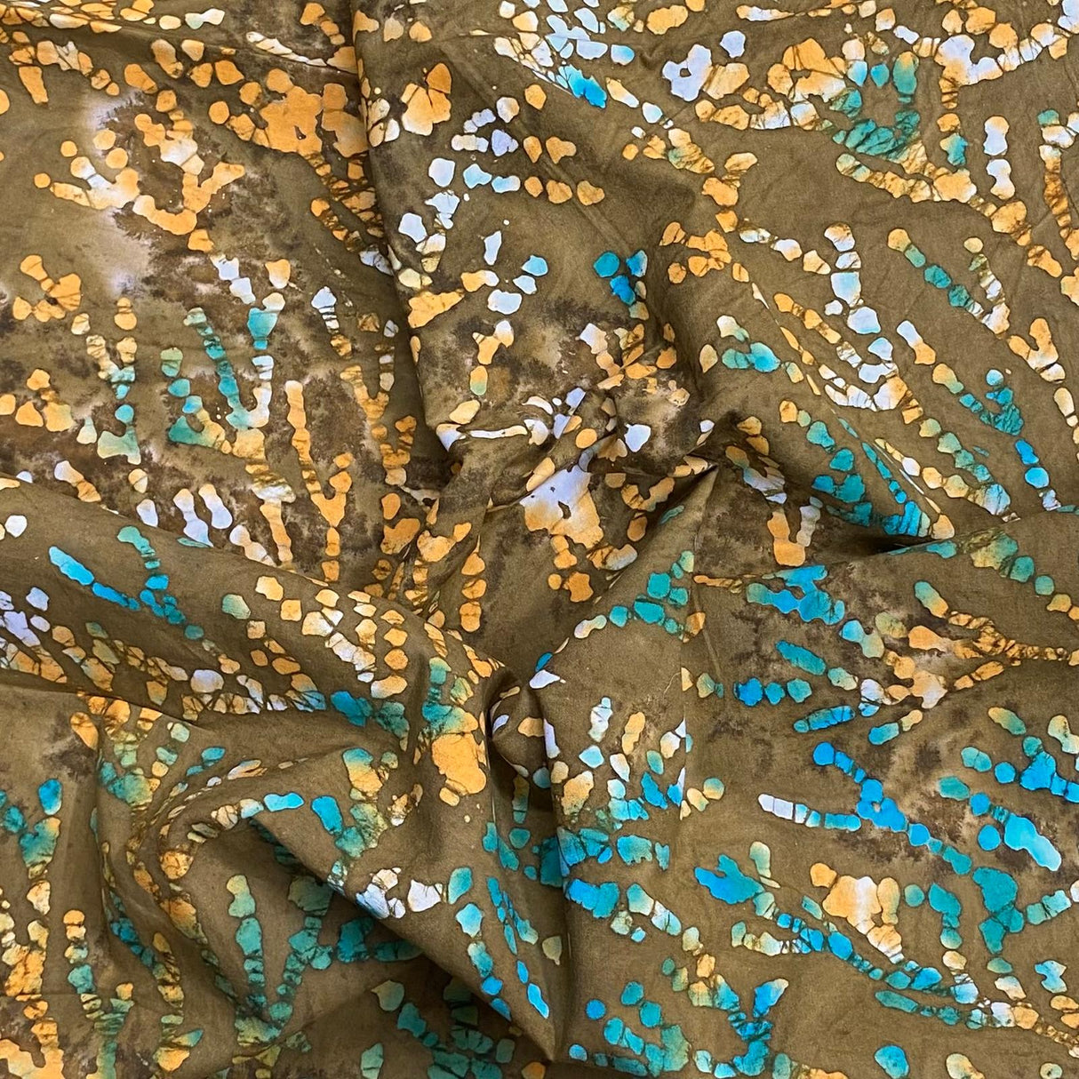 Premium Quality 100% Cotton Batik - 45" Wide (Brown)