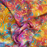 Premium Quality 100% Cotton Batik - 45" Wide (Pink & Yellow)