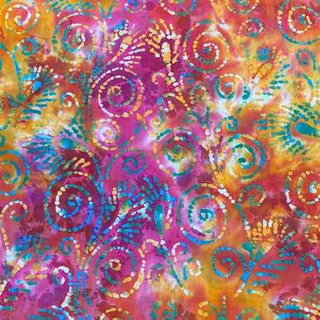 Premium Quality 100% Cotton Batik - 45" Wide (Pink & Yellow)