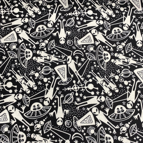 Per Metres High Quality Brushed Cotton - 45" Wide (Aliens)