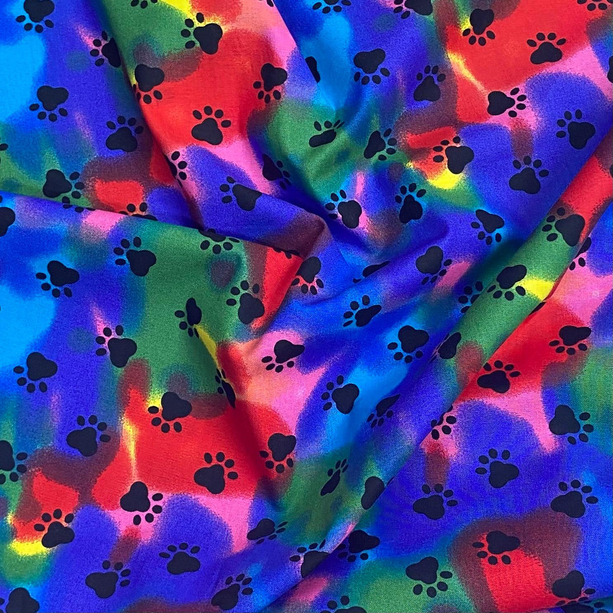 Per Metre 100% Digital Cotton Print - (Colourful Paws)