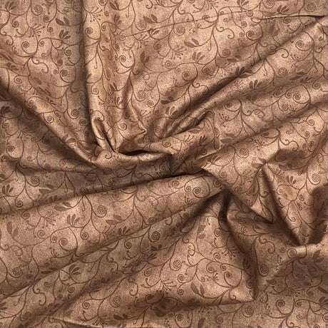 Per Metre 100% Digital Cotton Print - (Brown Floral)