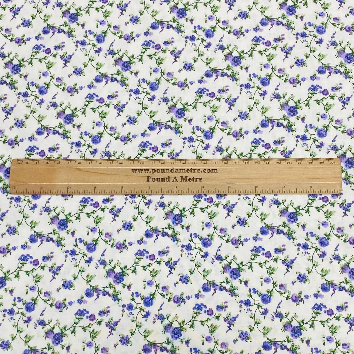 Per Metre 100% Digital Cotton Print - (Purple Daisy)