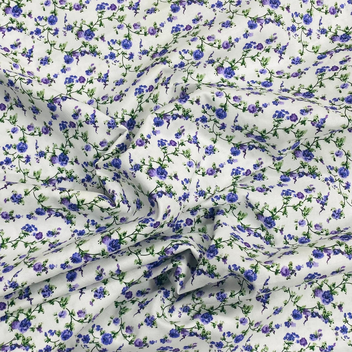 Per Metre 100% Digital Cotton Print - (Purple Daisy)