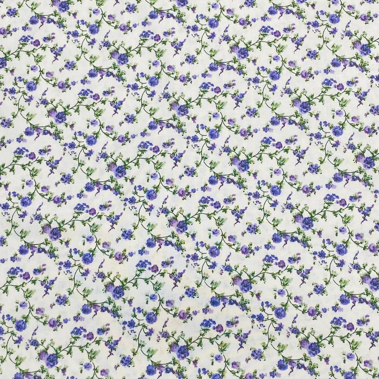 Per Metre 100% Digital Cotton Print - (Purple Daisy)