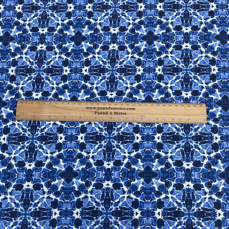 Per Metre 100% Digital Cotton Print - (Navy Pattern)