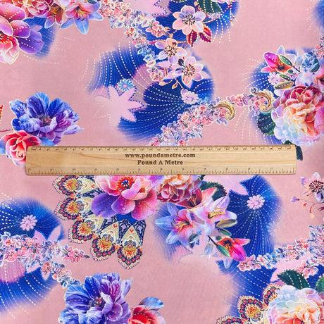 3 Metres, Soft Touch Gold Foil Crepe - 55" Wide (Dusky)