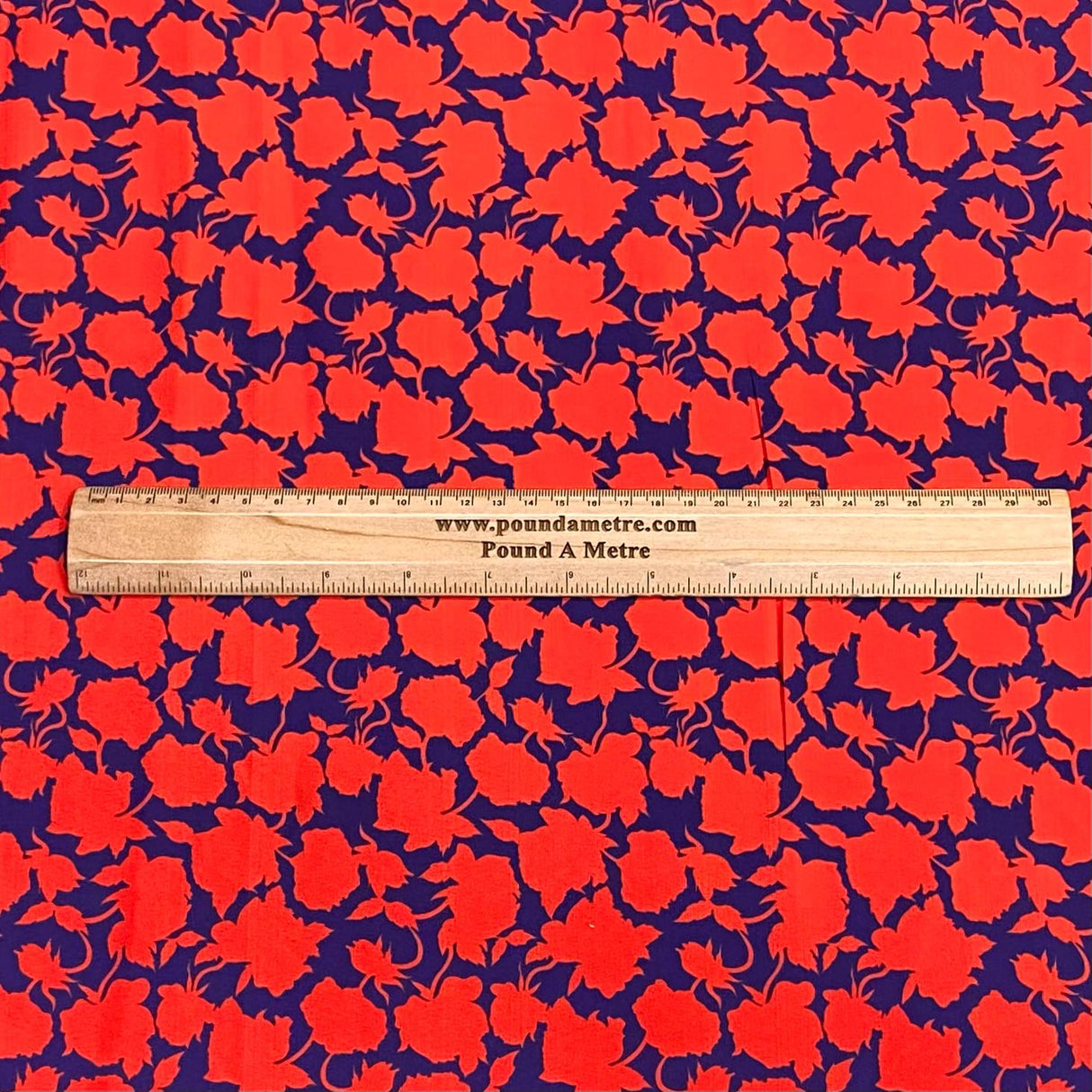 Soft Touch Japanese Printed Crepe - 45" Wide (Red & Navy)