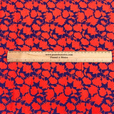 Soft Touch Japanese Printed Crepe - 45" Wide (Red & Navy)
