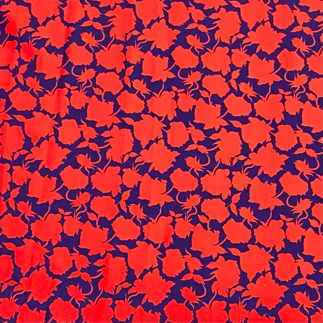 Soft Touch Japanese Printed Crepe - 45" Wide (Red & Navy)