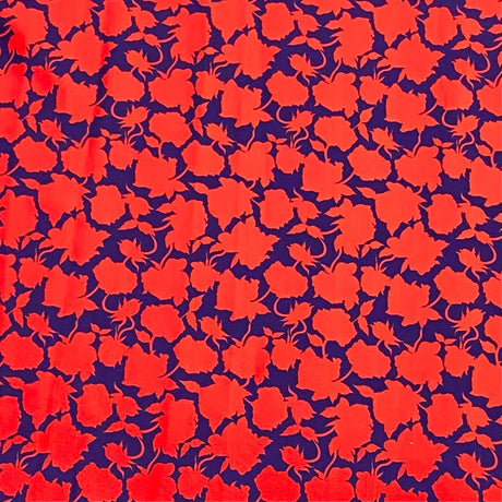 Soft Touch Japanese Printed Crepe - 45" Wide (Red & Navy)