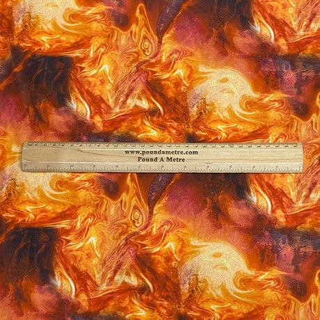 Per Metre 100% Digital Cotton Print - (Flame Dance)