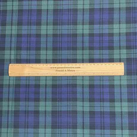 3 Metres Super Soft Polycotton Tartan 45" Wide (Green & Navy)