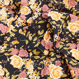 3 Metres Luxury Soft Printed Crepe - 55" Wide (Black Floral)