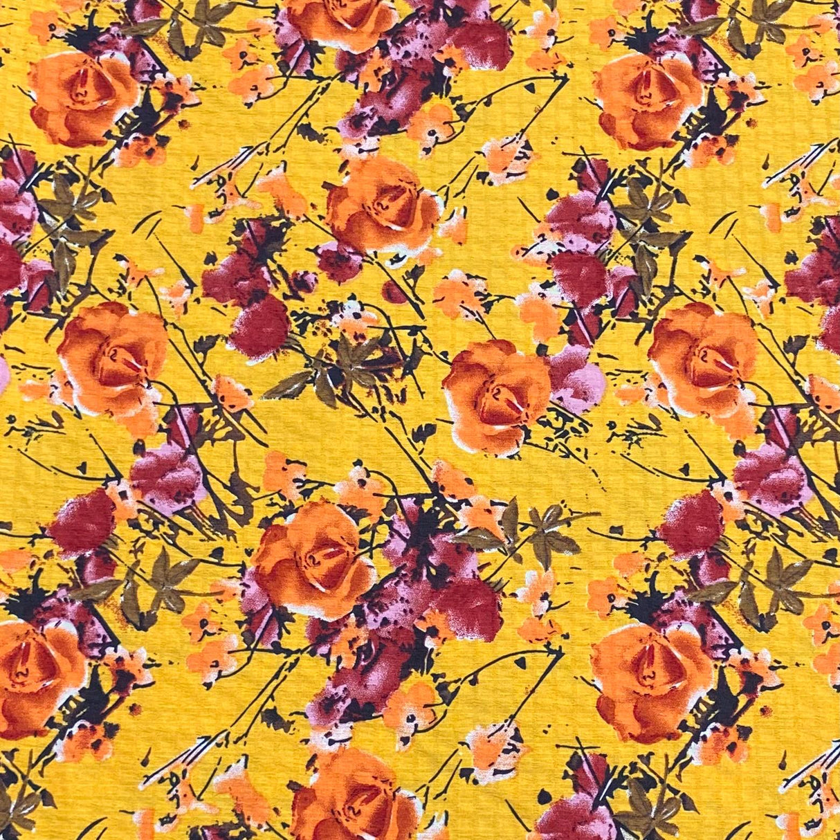 3 Metres Luxury Soft Printed Crepe - 55" Wide (Orange)