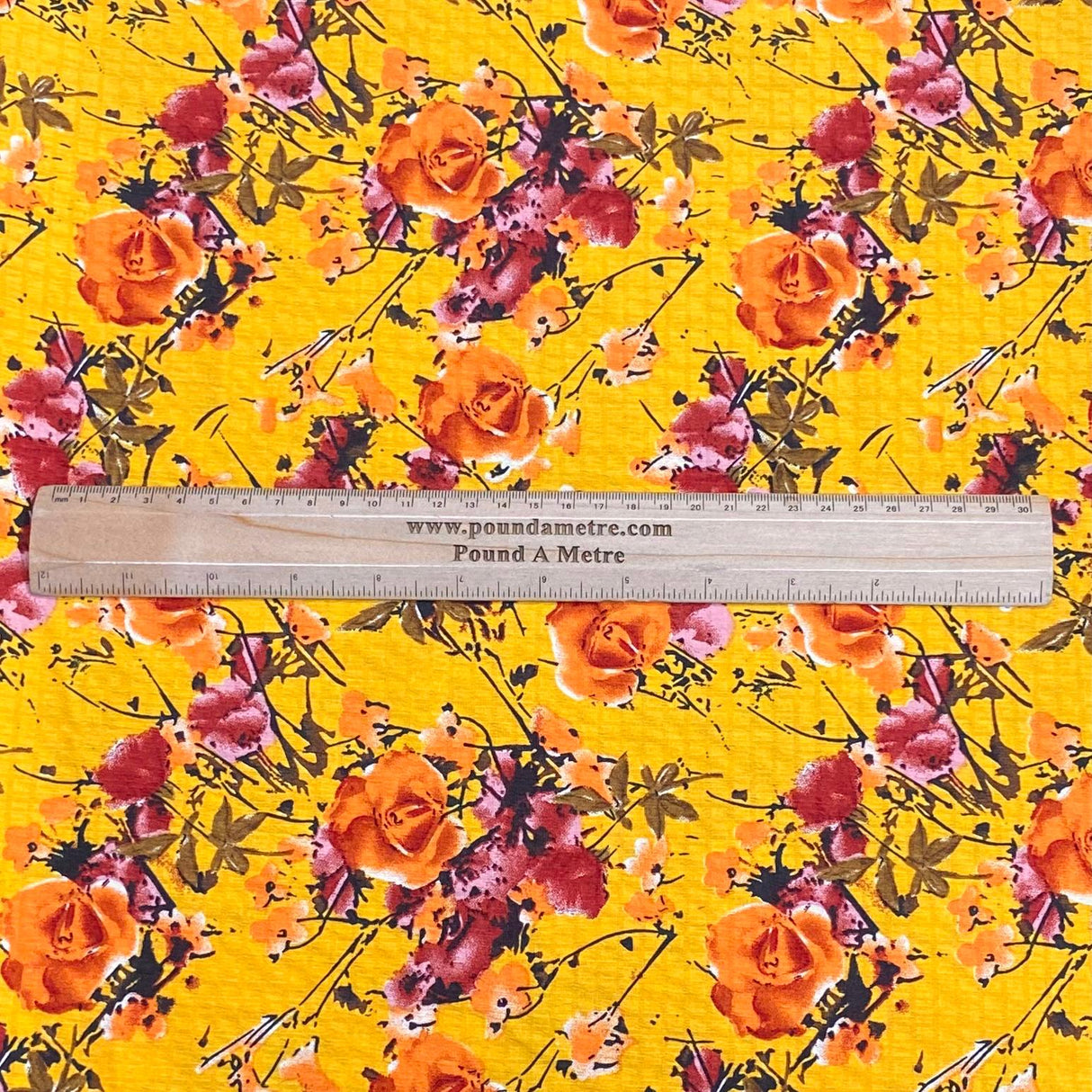 3 Metres Luxury Soft Printed Crepe - 55" Wide (Orange)