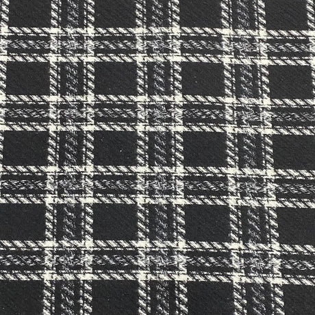 3 Metres Premium Wool Rich Fabric 55" Wide (Black & White)