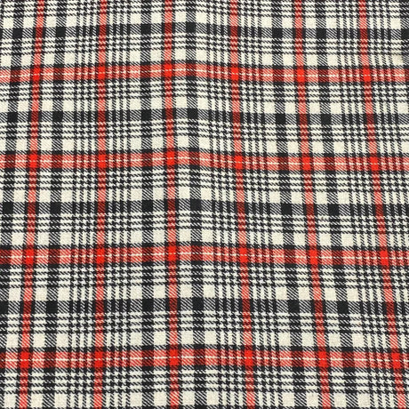 3 Metres Premium Wool Rich Fabric 55" Wide (Red, Black & White)