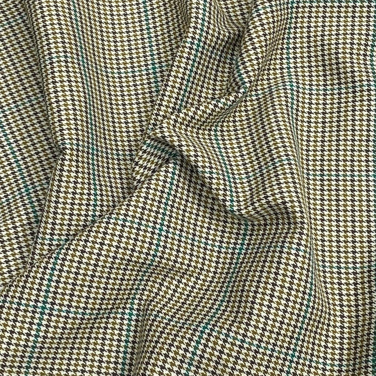 3 Metres Premium Wool Rich Fabric 55" Wide (Beige & Green)