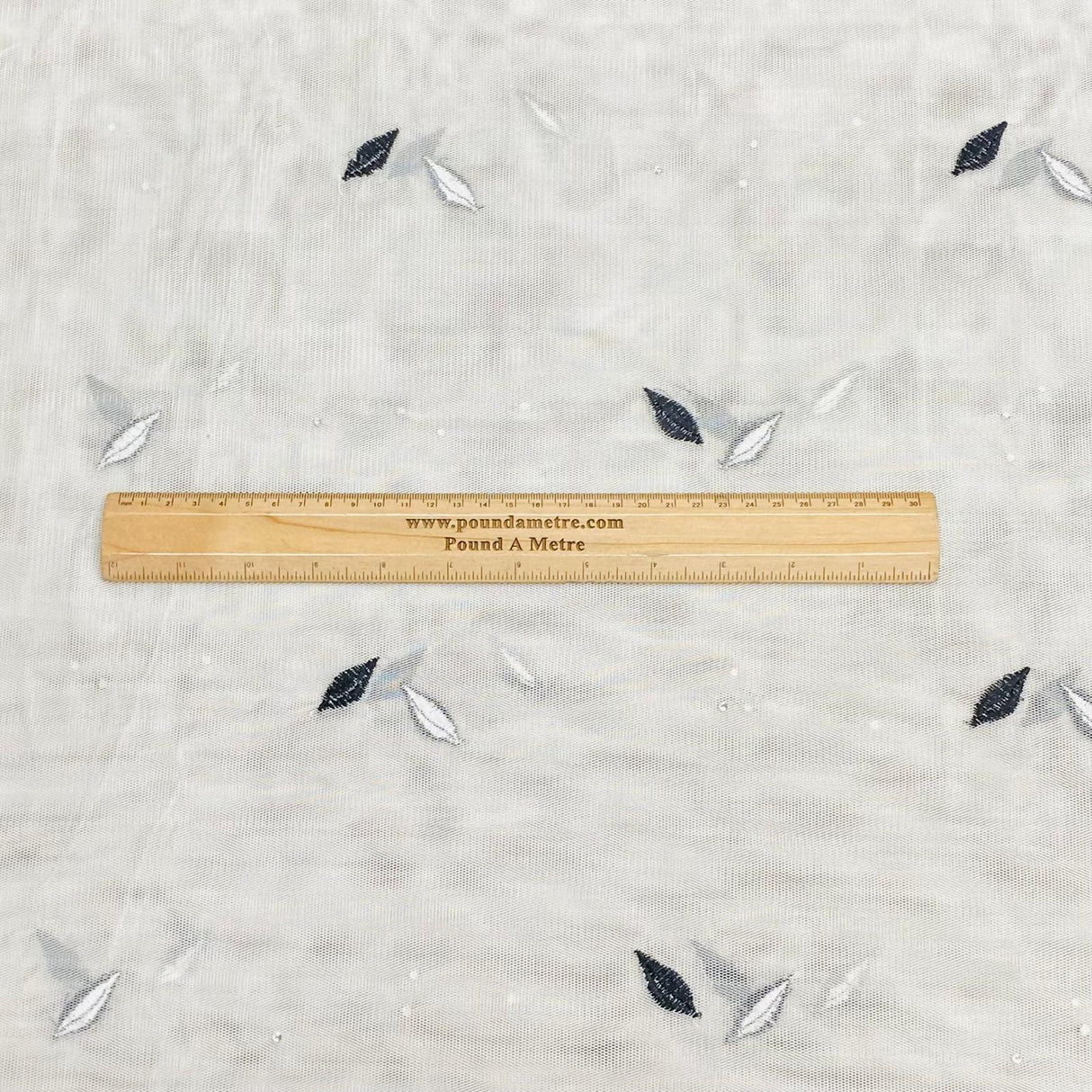 3 Metres Luxurious Embroidery Net - 45" Wide  (Black & White)