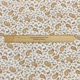3 Metres, Premium Quality, Printed Dressmaking Viscose - 55" Wide (Ivory Paisley)
