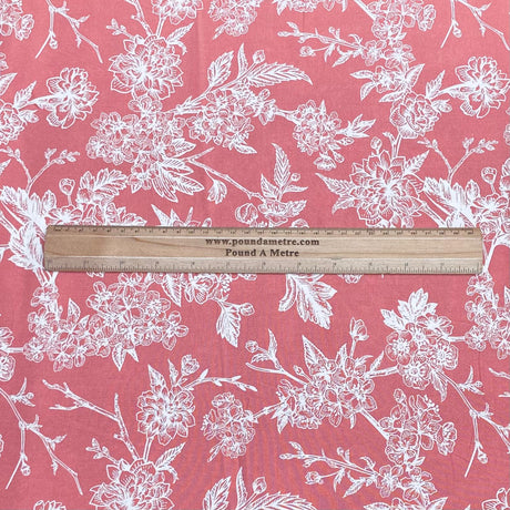 3 Metres, Premium Quality, Printed Dressmaking Viscose - 55" Wide (Pink Floral)