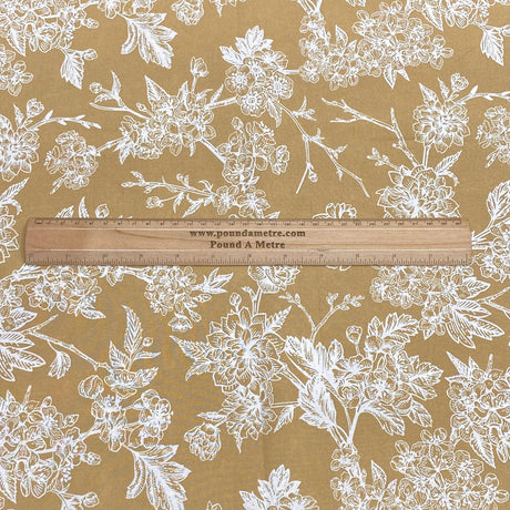 3 Metres, Premium Quality, Printed Dressmaking Viscose - 55" Wide (Yellow Floral)