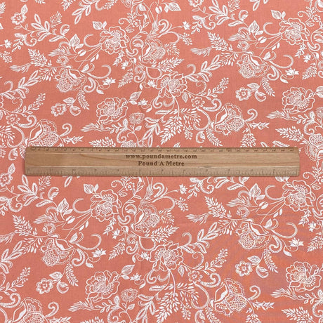 3 Metres, Premium Quality, Printed Dressmaking Viscose - 55" Wide (Coral Floral)