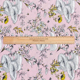 3 Metres, Premium Quality, Printed Dressmaking Viscose - 55" Wide (Baby Pink Floral)
