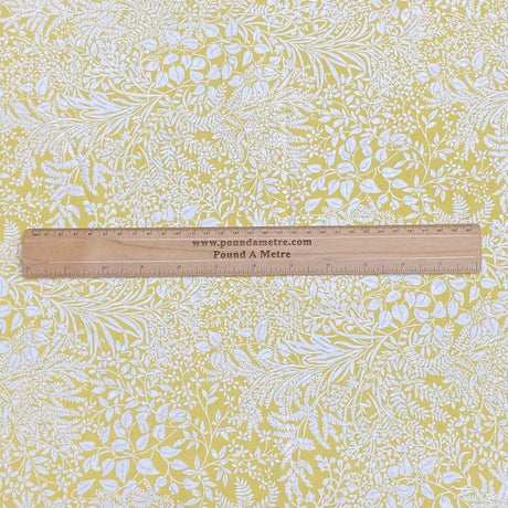 3 Metres, Premium Quality, Printed Dressmaking Viscose - 55" Wide (Yellow & White)