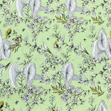 3 Metres, Premium Quality, Printed Dressmaking Viscose - 55" Wide (Light Green)