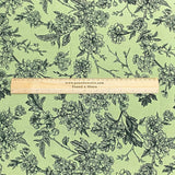3 Metres, Premium Quality, Printed Dressmaking Viscose - 55" Wide (Green & Black)